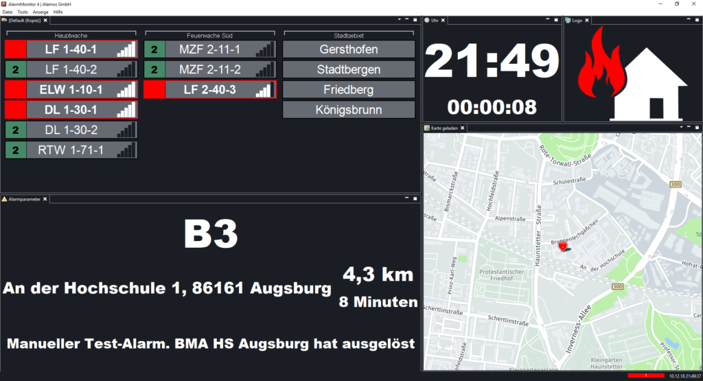 Alarmansicht Alarmmonitor