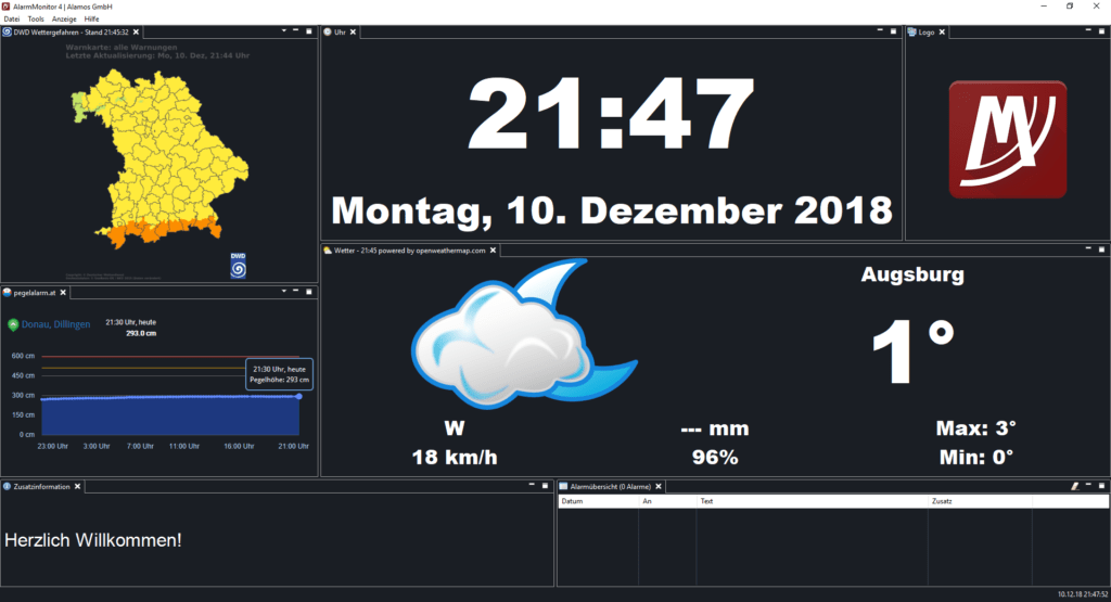 Bereitschaftsansicht Alarmmonitor 4